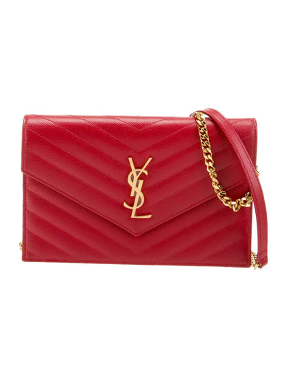 Cassandre Envelope Mini Matelasse Leather Shoulder Bag With Box