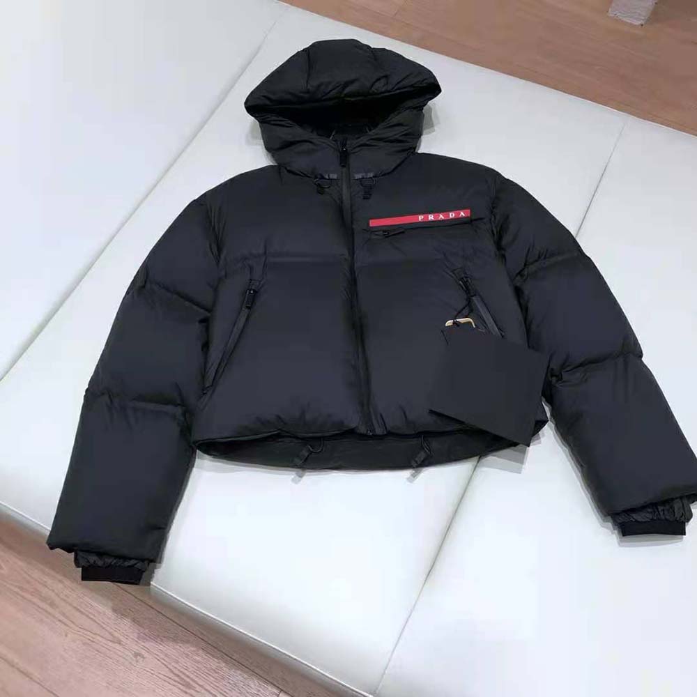 Women Technical Nylon Puffer Jacket-Black