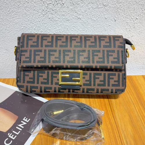 Baguette FF Jacquard Wallet On Chain