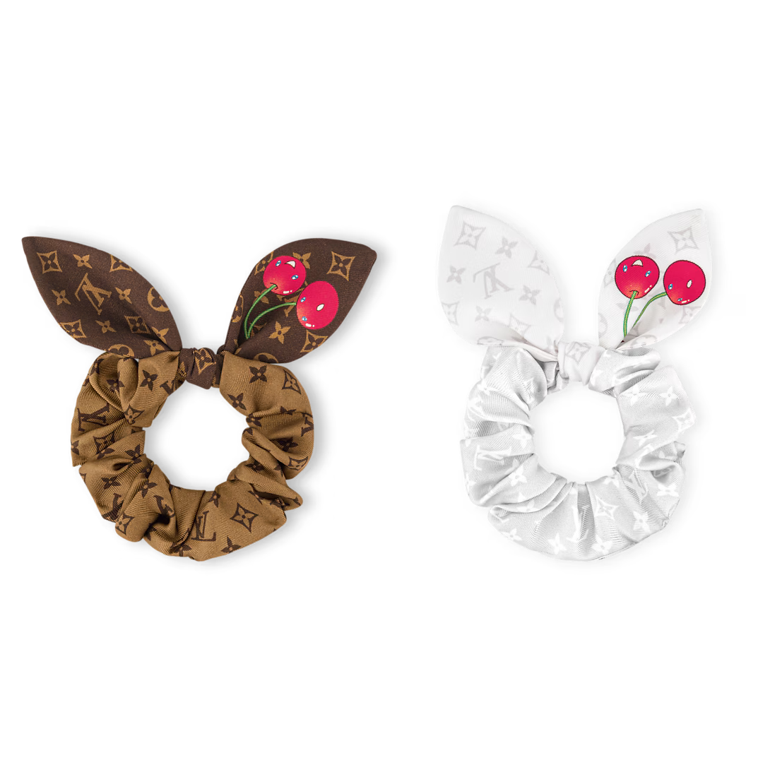 LV x TM Monogram Cerise Set of Scrunchies With Box